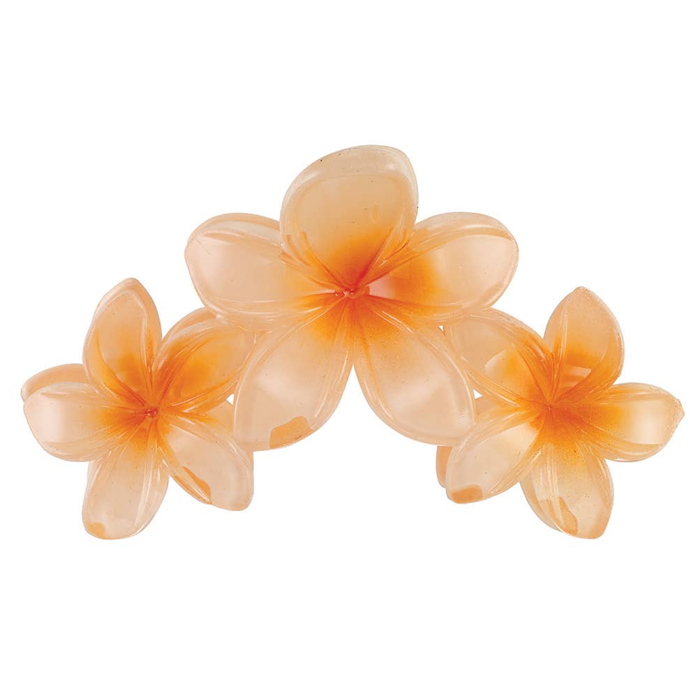 World End Imports Jewelry & Gifts - Wholesale Hair Clip - Women's - Triple Plumeria Hair Clips-12pcs3