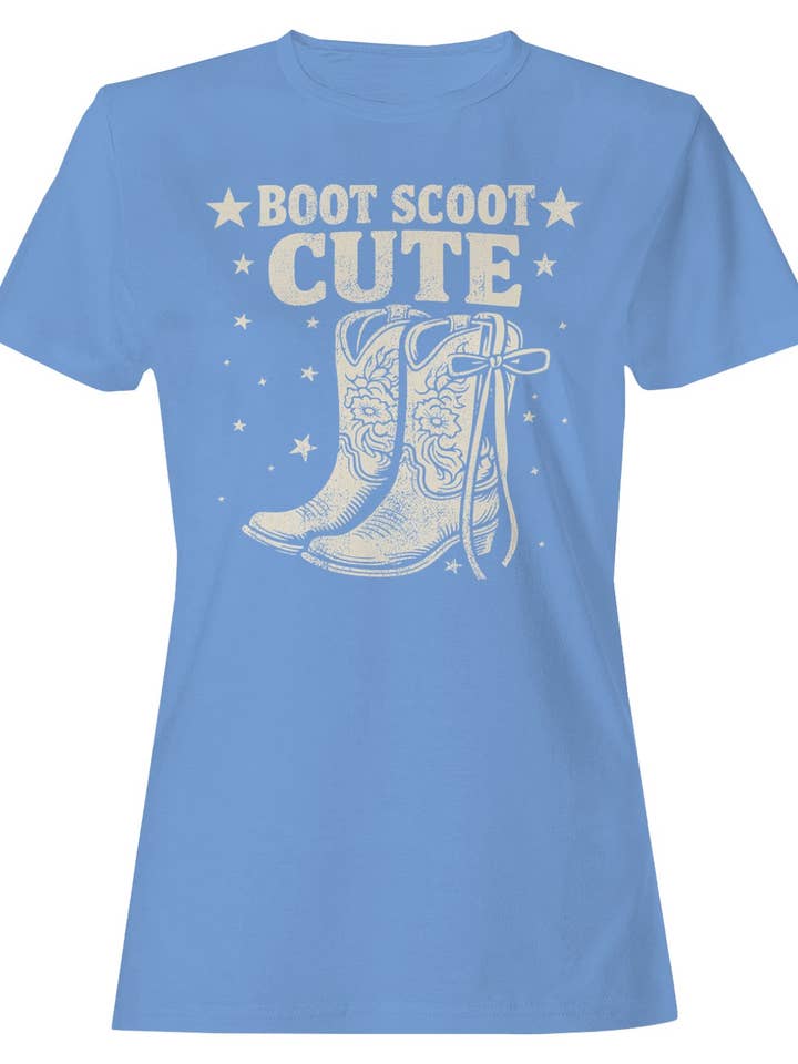 Western Boot Scoot Damen-T-Shirt Carolina Blue für den Großhandel von TShirtGuys.com