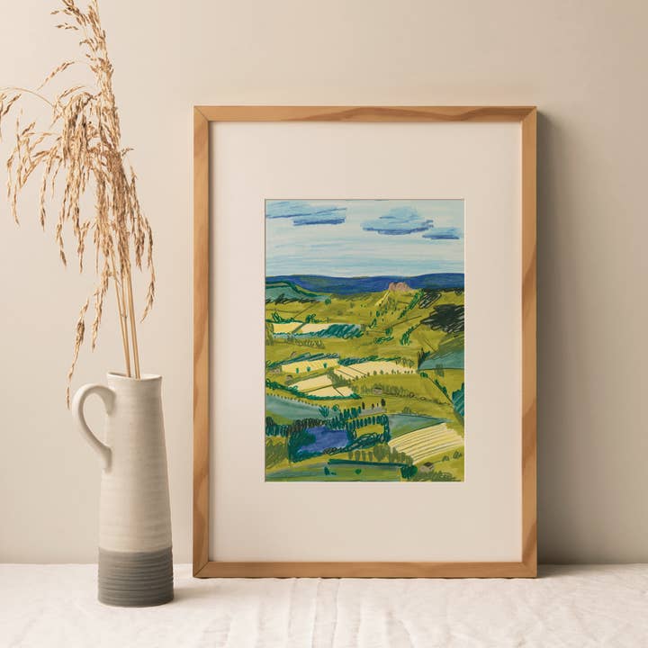 Wharfedale, Yorkshire - A4 Art Print for wholesale by Joy Jen Studio