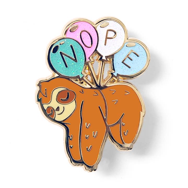Pin esmaltado de perezoso globo NOPE, regalo del día del padre para venta al por mayor de Flair Fighter