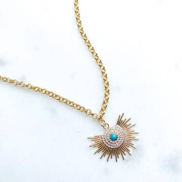 Collier Starburst Turquoise pour la vente par Sacred Soul Design Co.