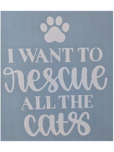 I Want to Rescue All the Cats Car Decal | Vinyl Window Decal for wholesale by Made By Scratch Crafts