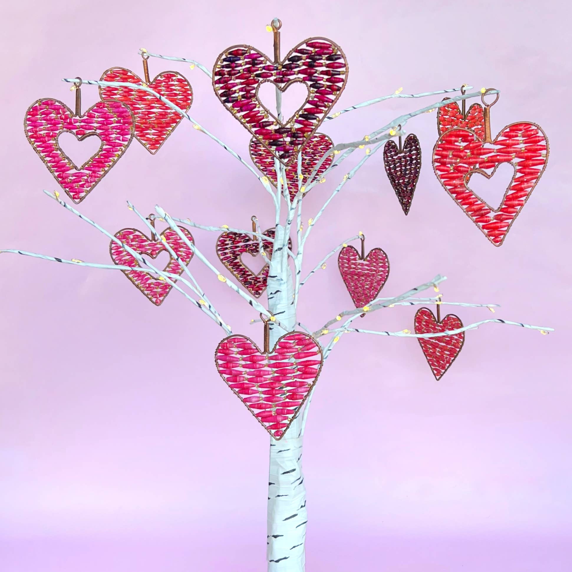 Ornaments 4 Orphans - Wholesale Ornament Set - Paper Bead Valentine's Heart Set - Variety Pack of 62