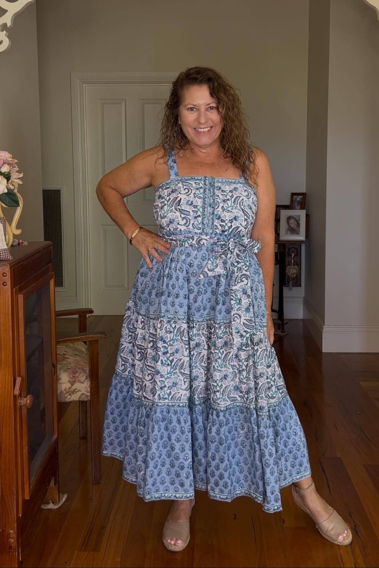 Hi Handmade - Wholesale Dress - Women's - Cotton Maxi Sundress - Blue1