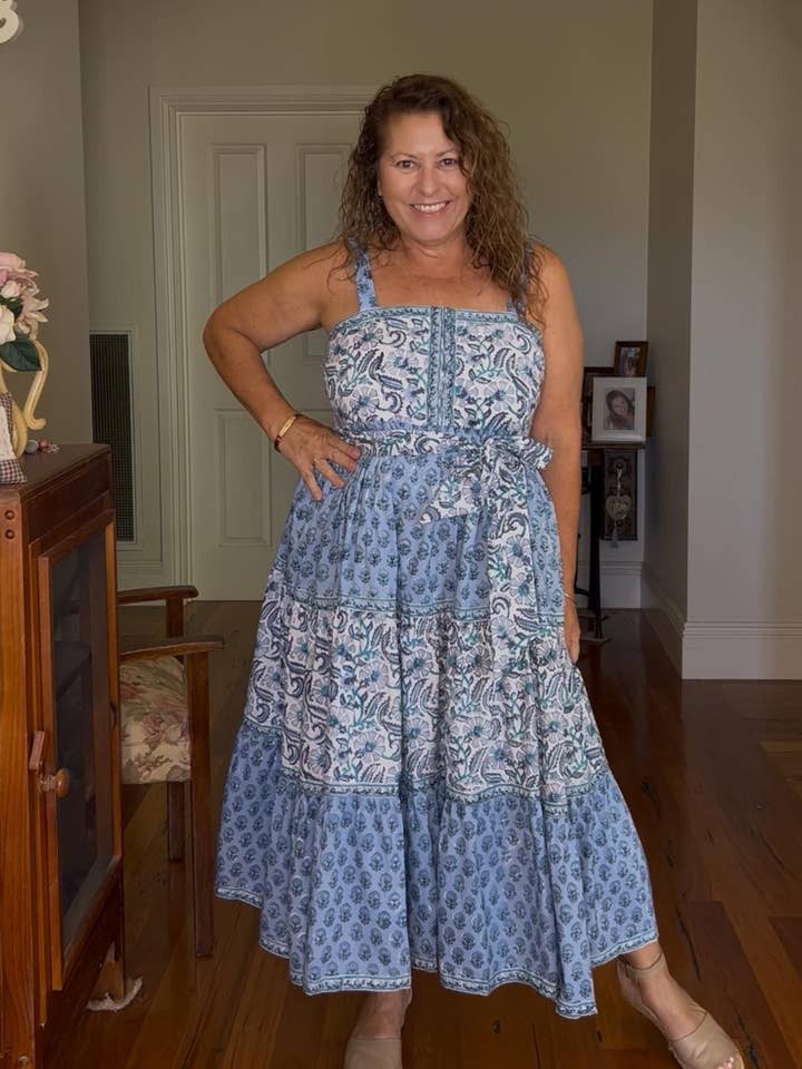 Hi Handmade - Wholesale Dress – Women's - Cotton Maxi Sundress - Blue1