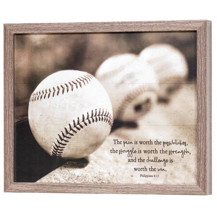 Framed Wall Baseball Wd/Glass 14x11 for wholesale by Magnolia