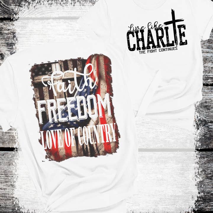 A Blessed Texas Mess Boutique - Vente Sweat-shirt à imprimés – femme - Vivez comme Charlie tendance Partisans de Kirk Foi Liberté0