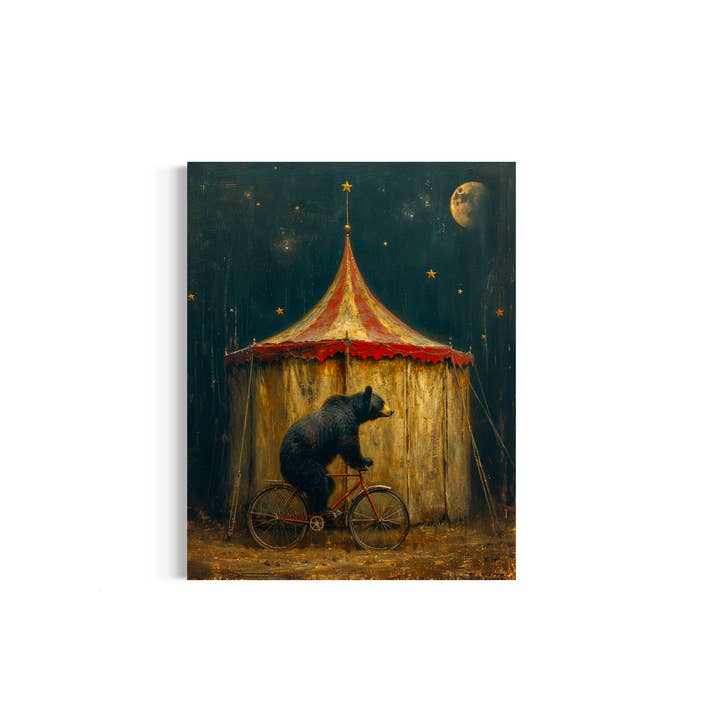Salty Alyce – wholesale Art print – Circus Bear On Bicycle Wall Decor 118AS