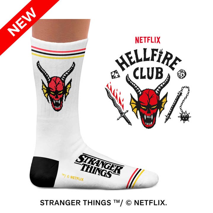 Stranger Things Hellfire Club Athletic Socks for wholesale by Sock Affairs