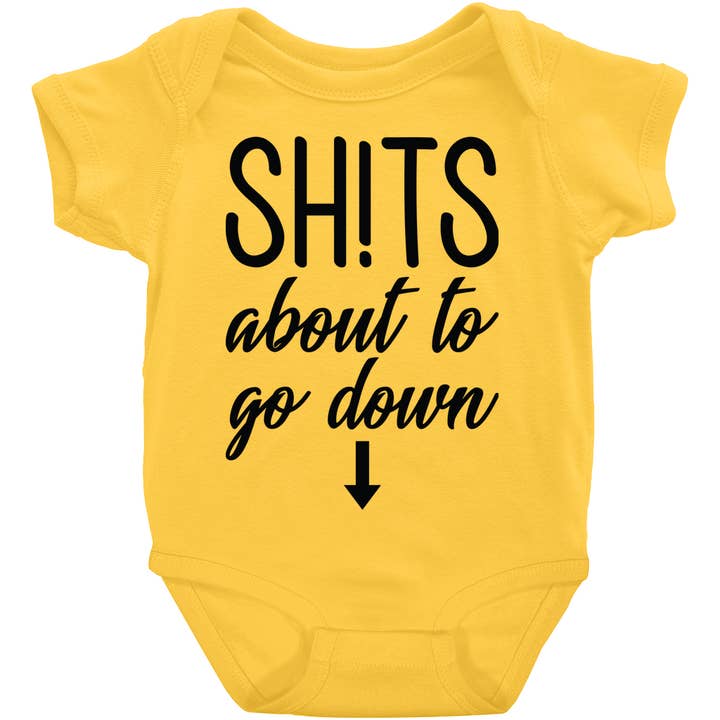 Sh!ts About To Go Down kortärmad design 1 för wholesale av Potty Mouth Tots