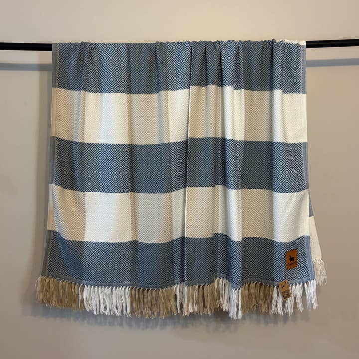 Checkered Alpaca Throw Blanket - Percy for wholesale by Campo Alpaca