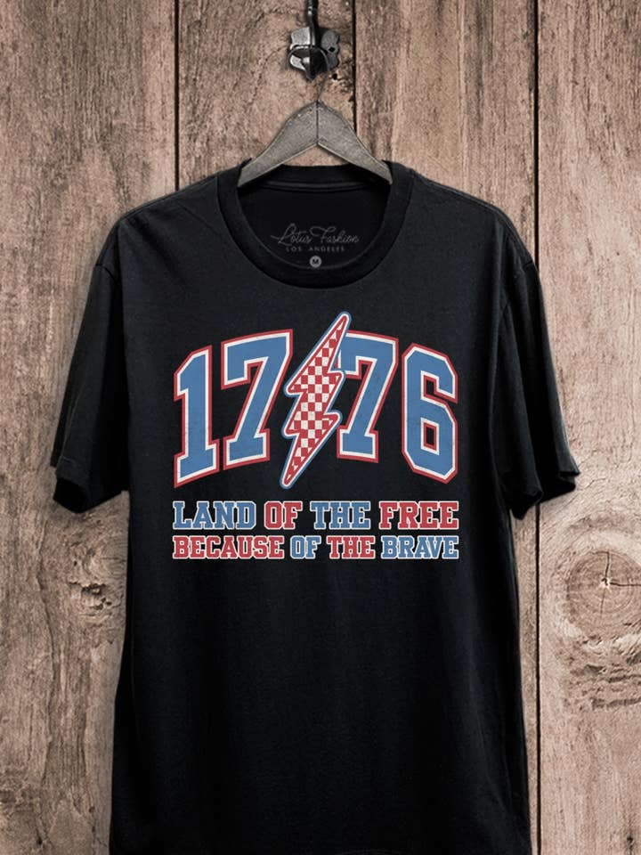 Lotus Fashion Collection - Vendita all'ingrosso Maglietta stampata - Donna - 1776 Terra dei Liberi Maglietta Grafica3