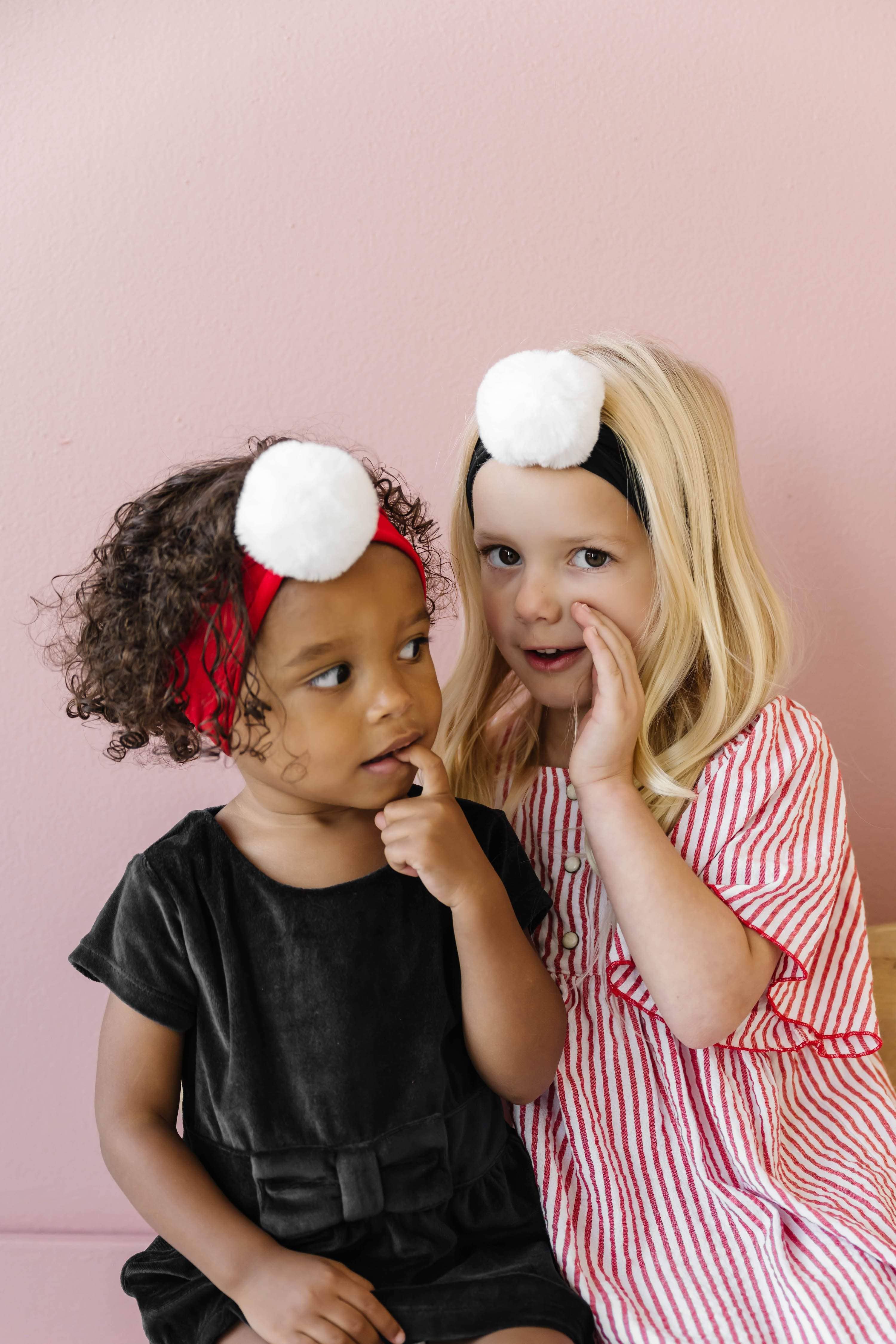 Baby Bling Bows – Laço para o cabelo – Bebé por atacado – Banda de cabeça de nylon macio Baby Bling® Faux Fur Pom7