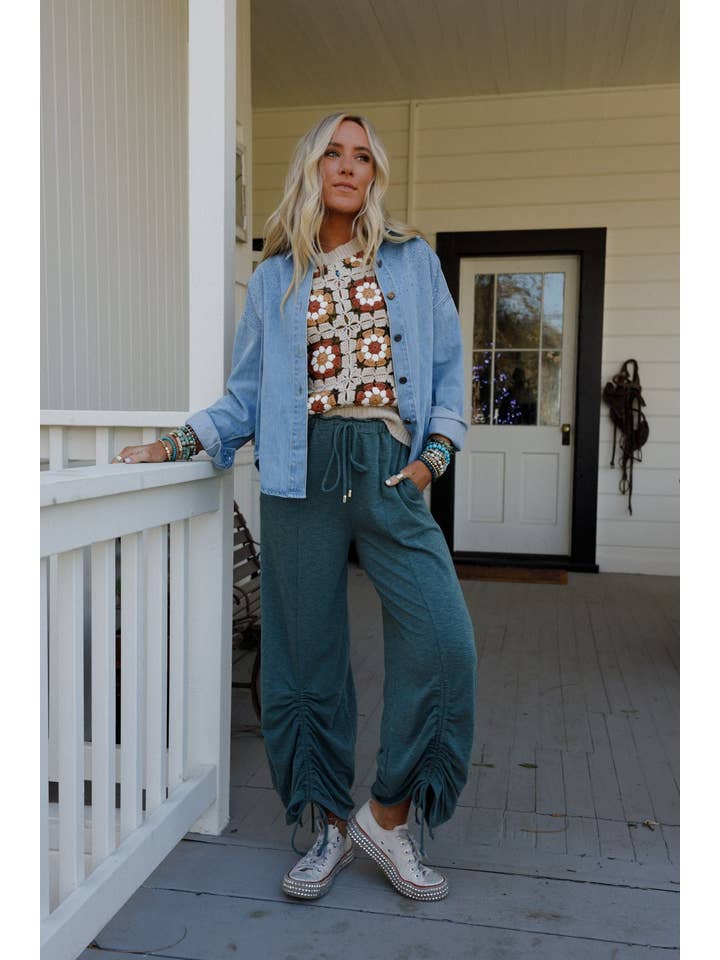 Three Bird Nest - Wholesale Pants - Women's - Solie Cinched Pants - Green Olive