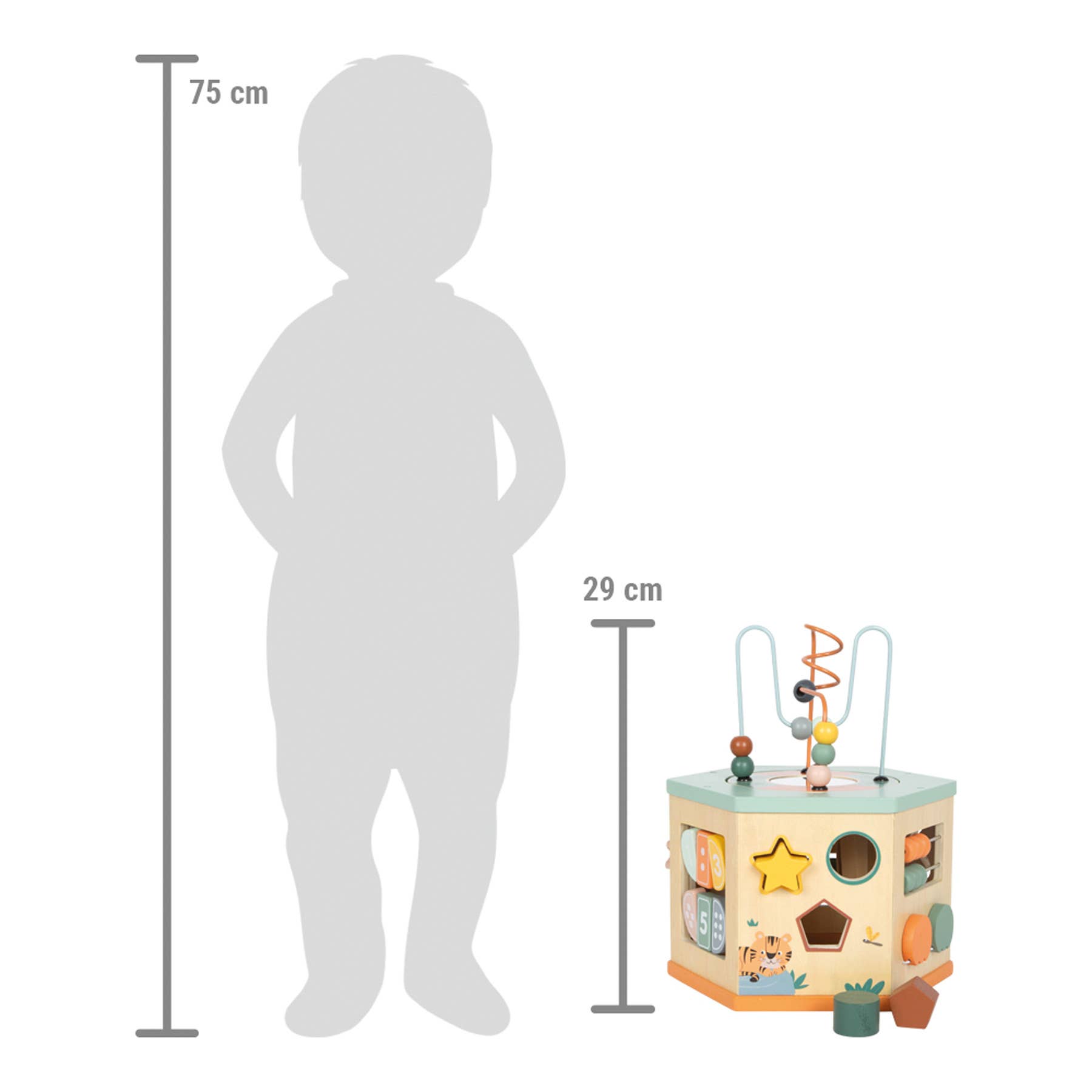 small foot - Wholesale Wood Toy - Kids - 7 Sided Motor Skills Cube “Safari” | Motor Skills | Wooden Toys11