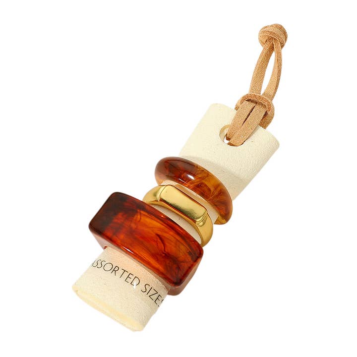 Sensibling Corp. - Wholesale Jewelry Set - 3PCS - Chunky Resin Mixed Shape Ring Set2