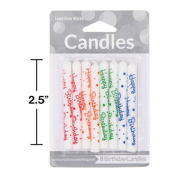 Bulk Party Decor - Wholesale Cake Candle - Happy Birthday Candles, 8/Pkg1