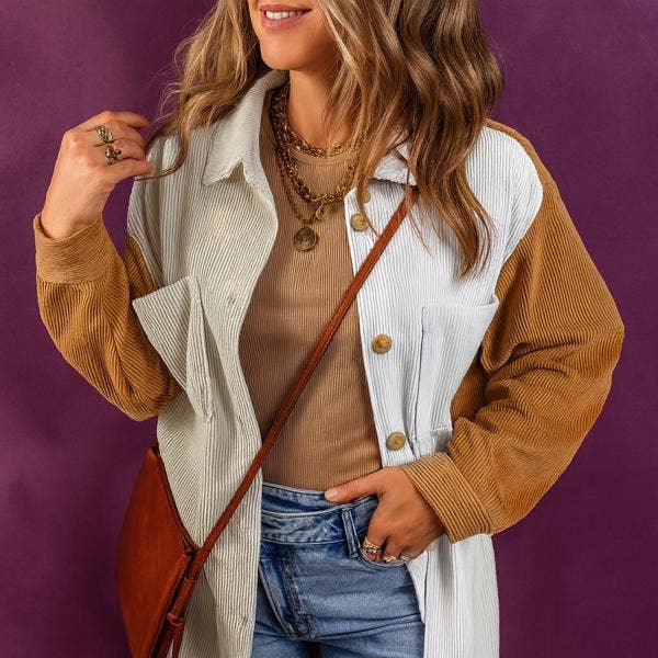 Skjortjacka i manchester i färgen Harvest Blend och andra Köp kastanjestaket wholesale. Gratis returer och 60 dagar netto på Faire som trendar på Faire.