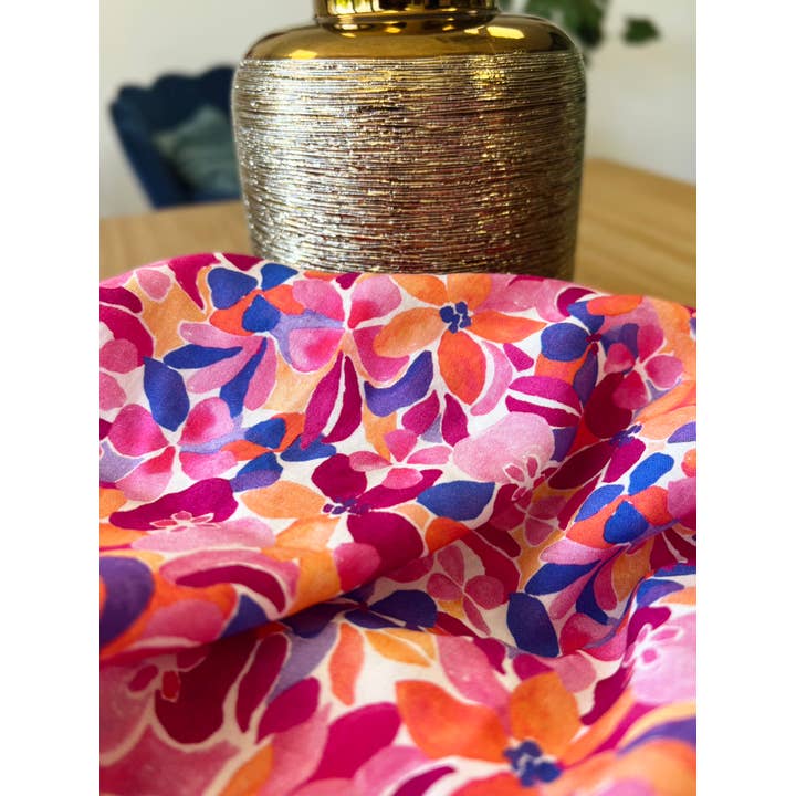 MY DRESS MADE - Wholesale Fabric - Viscose poplin fabric BLOOM - Printed in France