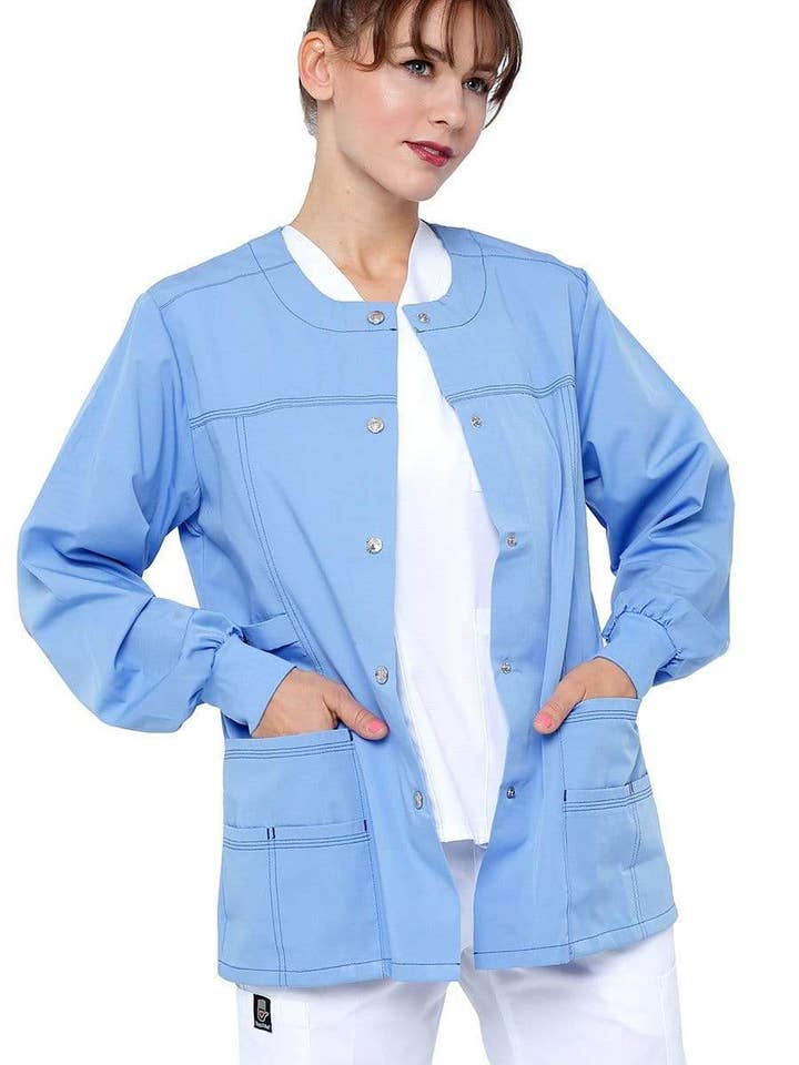 Dress A Med - Wholesale Jacket - Women's - Women's Snap Jacket Warm Up Uniform Scrub3