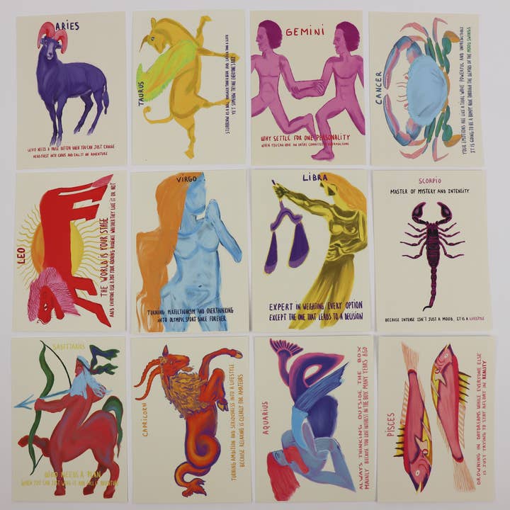 Brut - Wholesale Postcard - STAR SIGNS ZODIAC | POSTCARDS SET 3