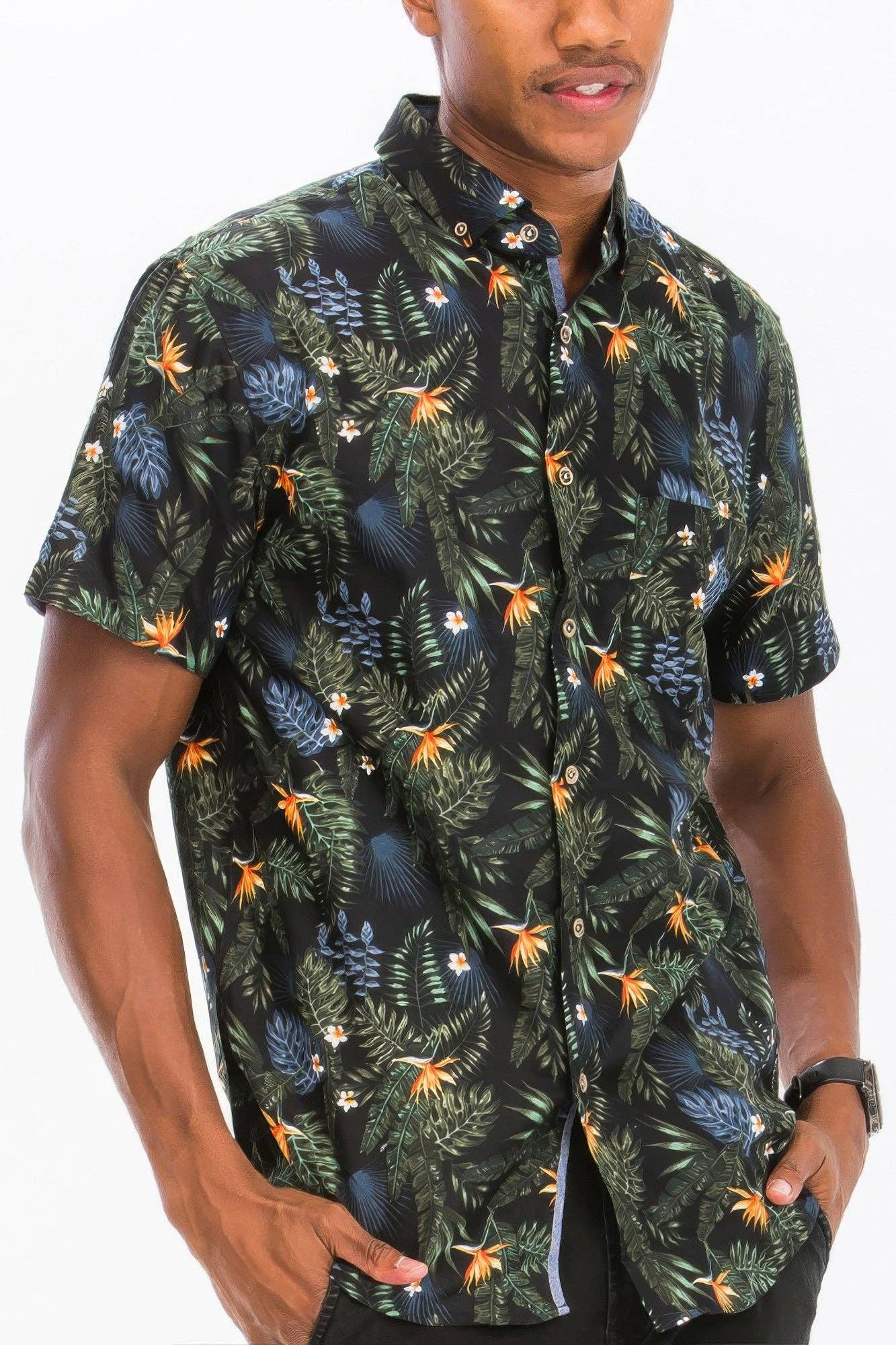 CC Wholesale Clothing - Wholesale Button Down Shirt - Men's - Hawaiian Print Button Down Shirt2