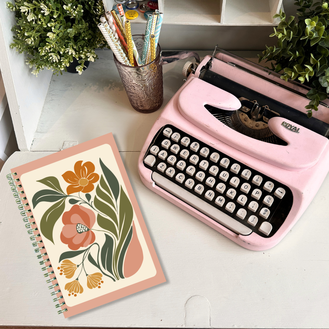 Pretty Pages - Wholesale Notebook - Block Print Floral Notebook | Pink | Spiral Journal 3