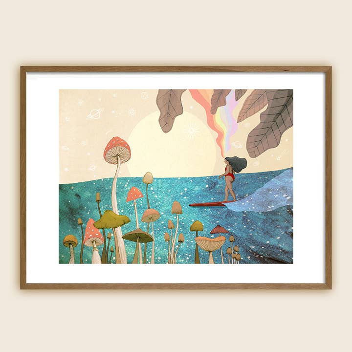 Lámina artística Surfer Girl: «Autumn Surf» para venta al por mayor de Maia Walczak