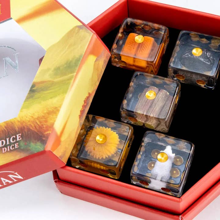 CATAN® Inclusion Dice Set for wholesale by FanRoll by Metallic Dice Games