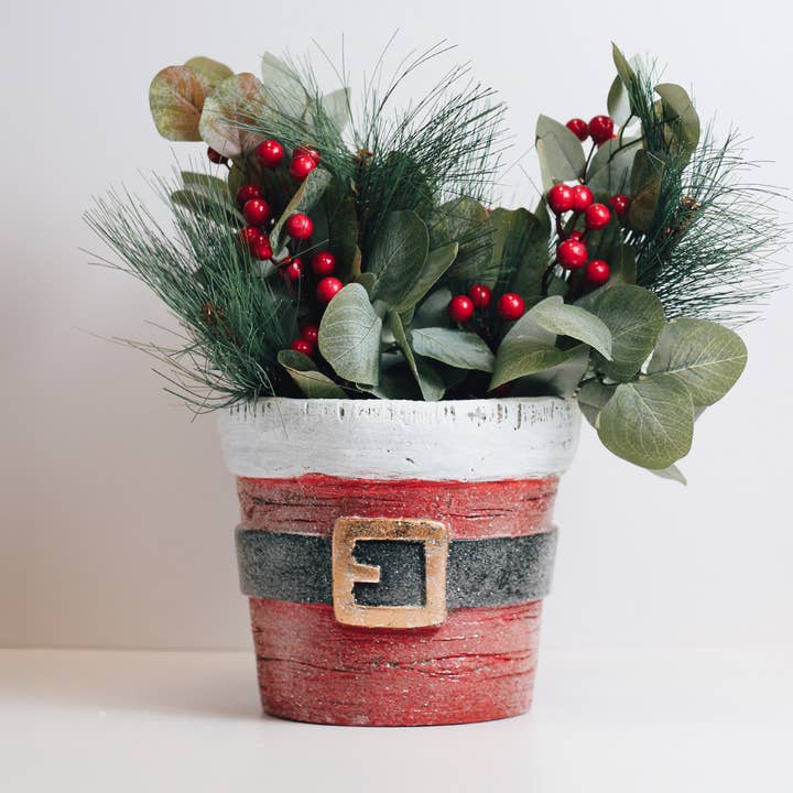 A Cheerful Giver - Wholesale Plant Pot - Santa Belt Planter