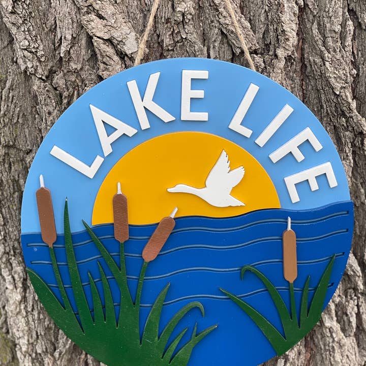 Letrero de madera 3D de Lake Life para venta al por mayor de The Potted Oasis