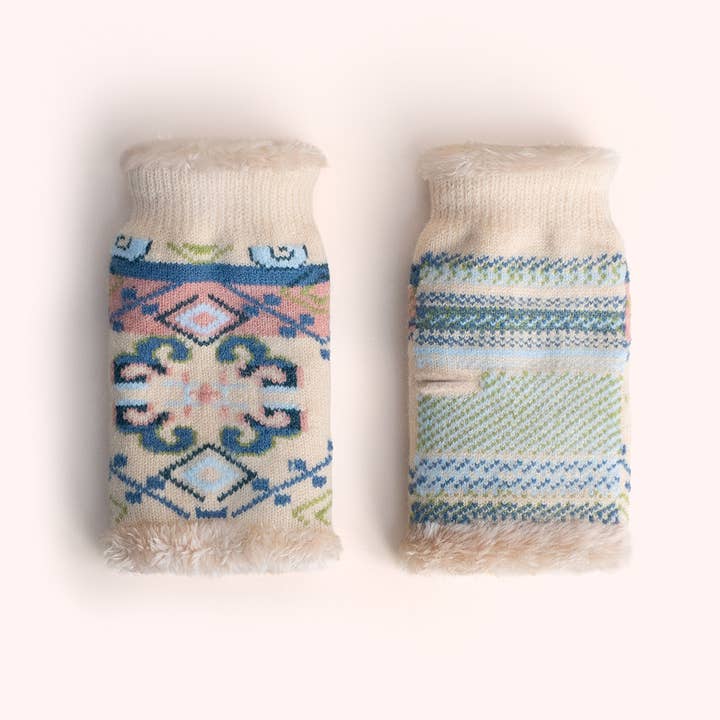 *Pre-Order AW26* Scandi Cosy Wrist Warmers in Cream Mix for wholesale by Powder Design inc - US
