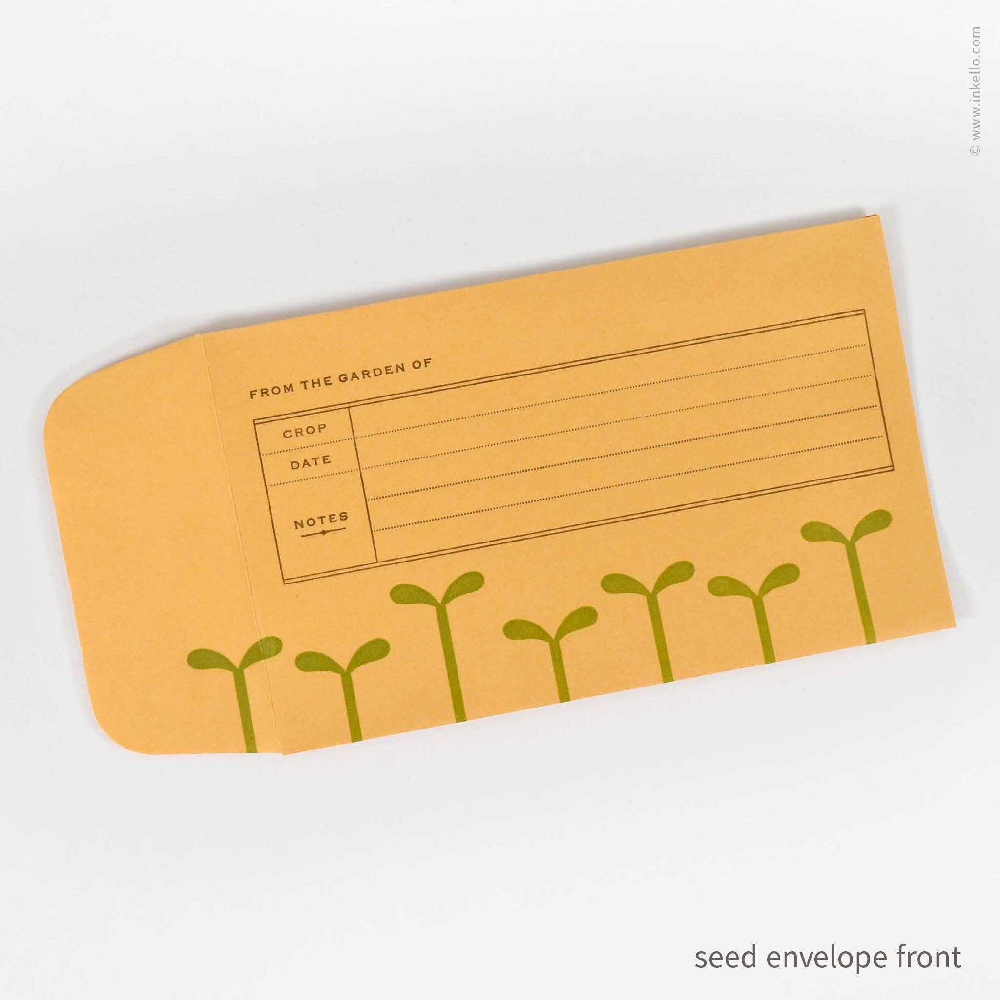 Inkello Letterpress - Wholesale Envelopes - Green Seedling Seed Envelopes (#619)1