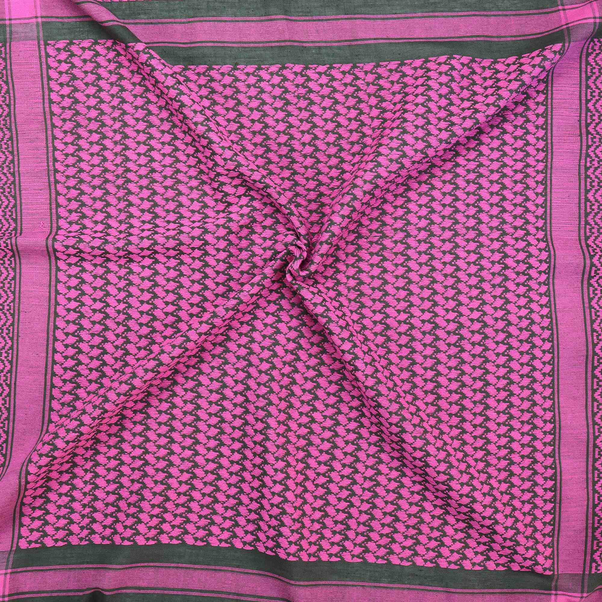 Tribal Trade GmbH - Wholesale Scarf - Unisex - Palituch green-khaki pink Kufiya PLO scarf2