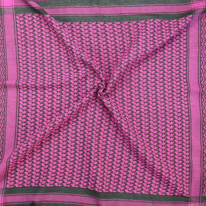 Tribal Trade GmbH - Wholesale Scarf - Unisex - Palituch green-khaki pink Kufiya PLO scarf2