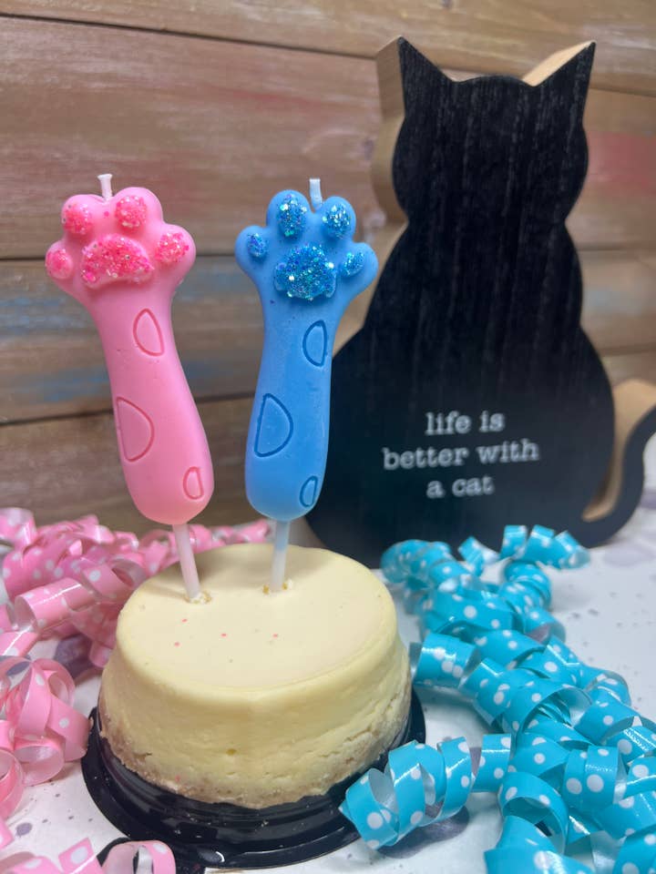 Cat Birthday Party Candle | Kitty Celebration Candle for wholesale by Riley Roo Candles