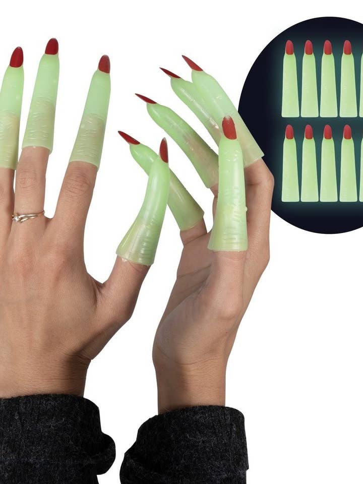 Witch Fingers - Phosphorescent - Set of 10 for wholesale by P'tit Clown