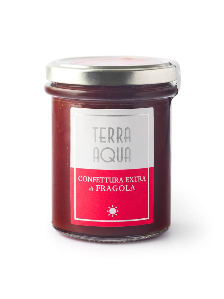 Confettura Extra di Fragola Melissa | Peso Netto 240g| per la vendita all'ingrosso da parte di Terra Aqua