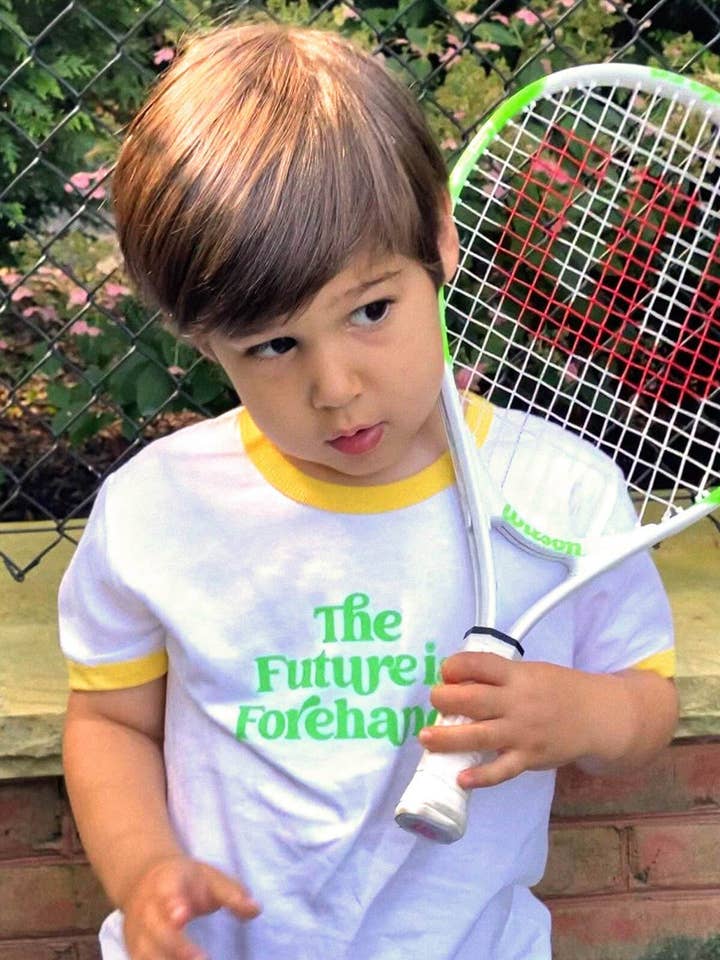 The Future is Forehands Kids Ringer Tee for wholesale by Ace the Moon