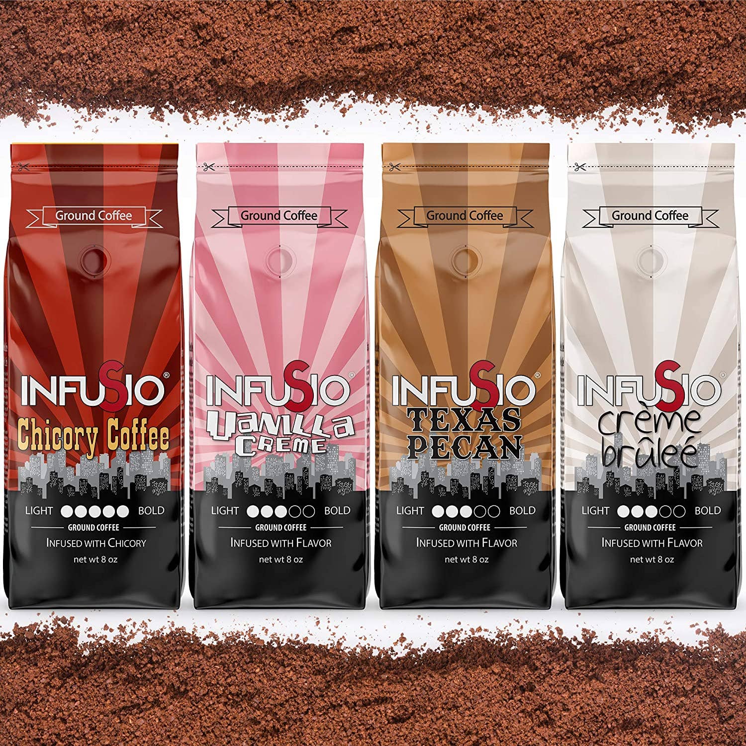 Lumina Global, Inc - Wholesale Ground Coffee - Infusio Gourmet Ground Coffee Variety Pack2