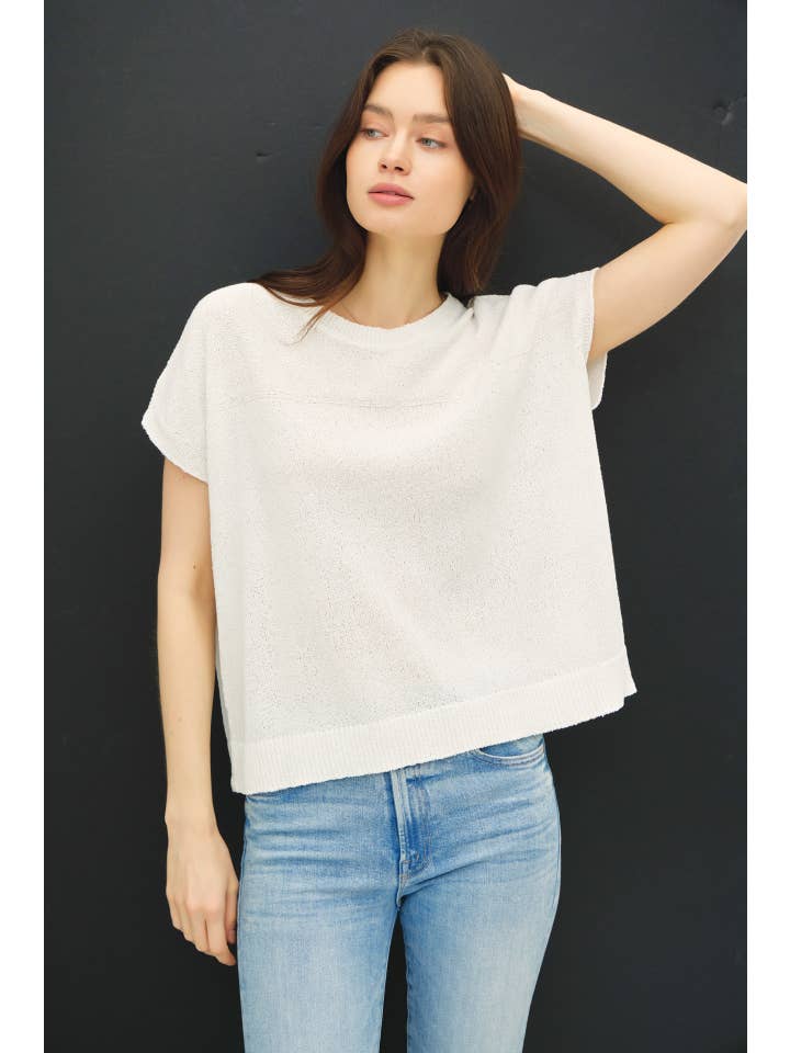 Be Cool - Wholesale Knit Sweater - Women's - TEXTURED CAP SLEEVE SWEATER TANK