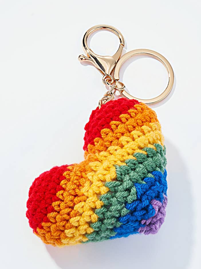 Crochet Heart Bag Charm and Keychain PC010HZ for wholesale by BYREN | ÉLINE L'ATELIER