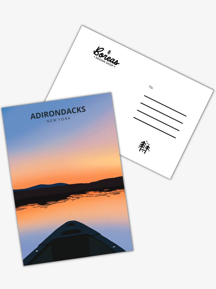 Carte postale Adirondacks Canoe pour la vente par Boreas Design Shop