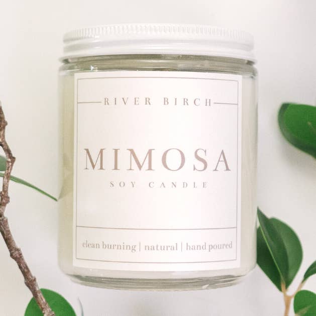 8.5oz Mimosa Soy Candle - Clear Jar for wholesale by River Birch Candles