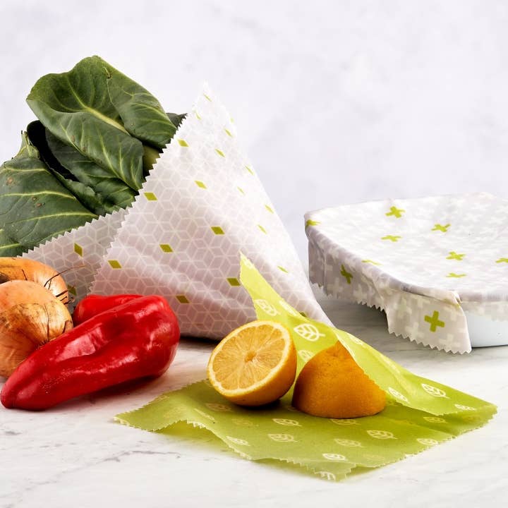 ecoLiving - Wholesale Food storage wrap/bag - Reusable Vegan Food Wraps - A Set of 32