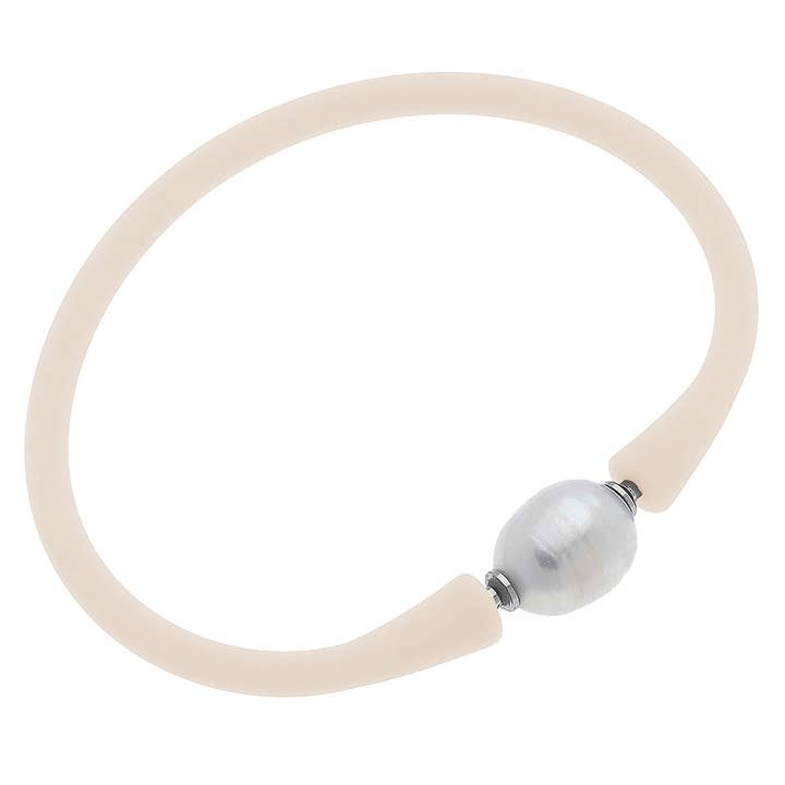 Canvas Style - Wholesale Bangle Bracelet - Bali Freshwater Pearl Silicone Bracelet37