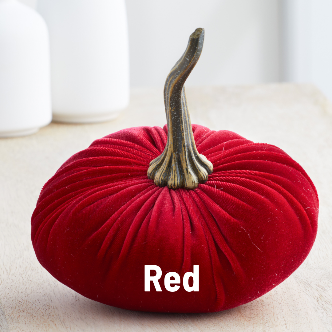 Your Heart's Content - Wholesale Decorative Tabletop Object - Pumpkin Large Velvet, Fall Mantel Decor, Halloween Table31
