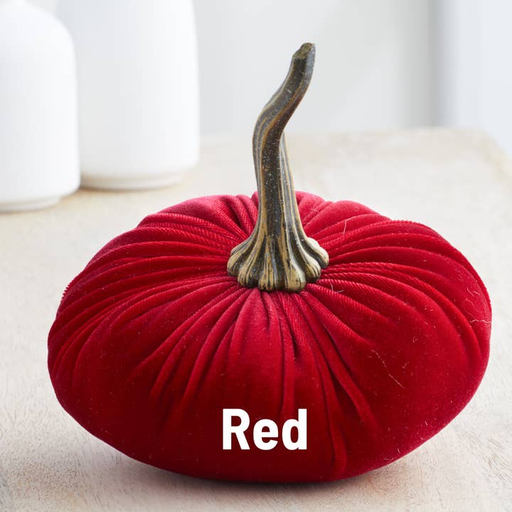 Your Heart's Content - Wholesale Decorative Tabletop Object - Pumpkin Large Velvet, Fall Mantel Decor, Halloween Table31