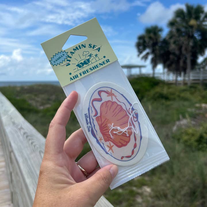 Seashell Air Freshener for wholesale by Vitamin Sea Clothing