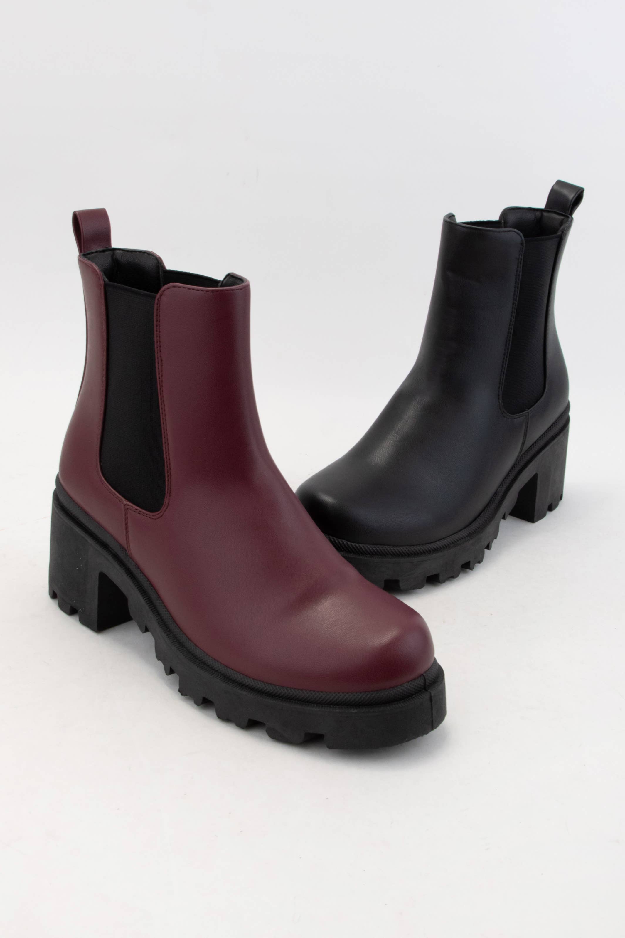 CCOCCI - Wholesale Chelsea Boots - Women's - CHUNKY LUG SOLE CHELSEA ANKLE BOOTS2